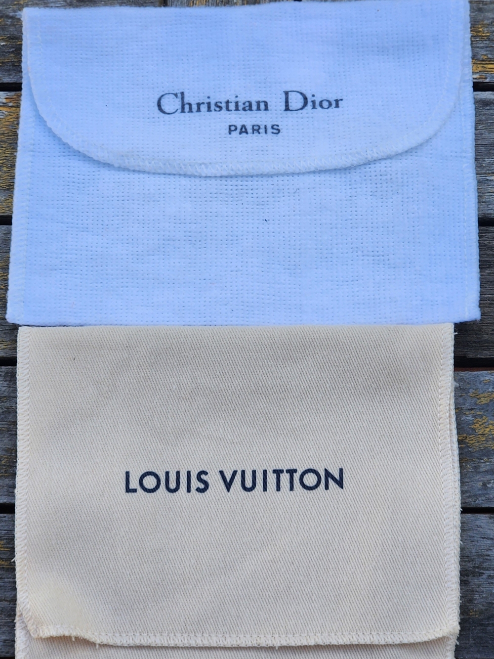 Authentic Christian Dior & Louis Vuitton Mini Dust Bag Bundle (Set of 2) - 6"×5"